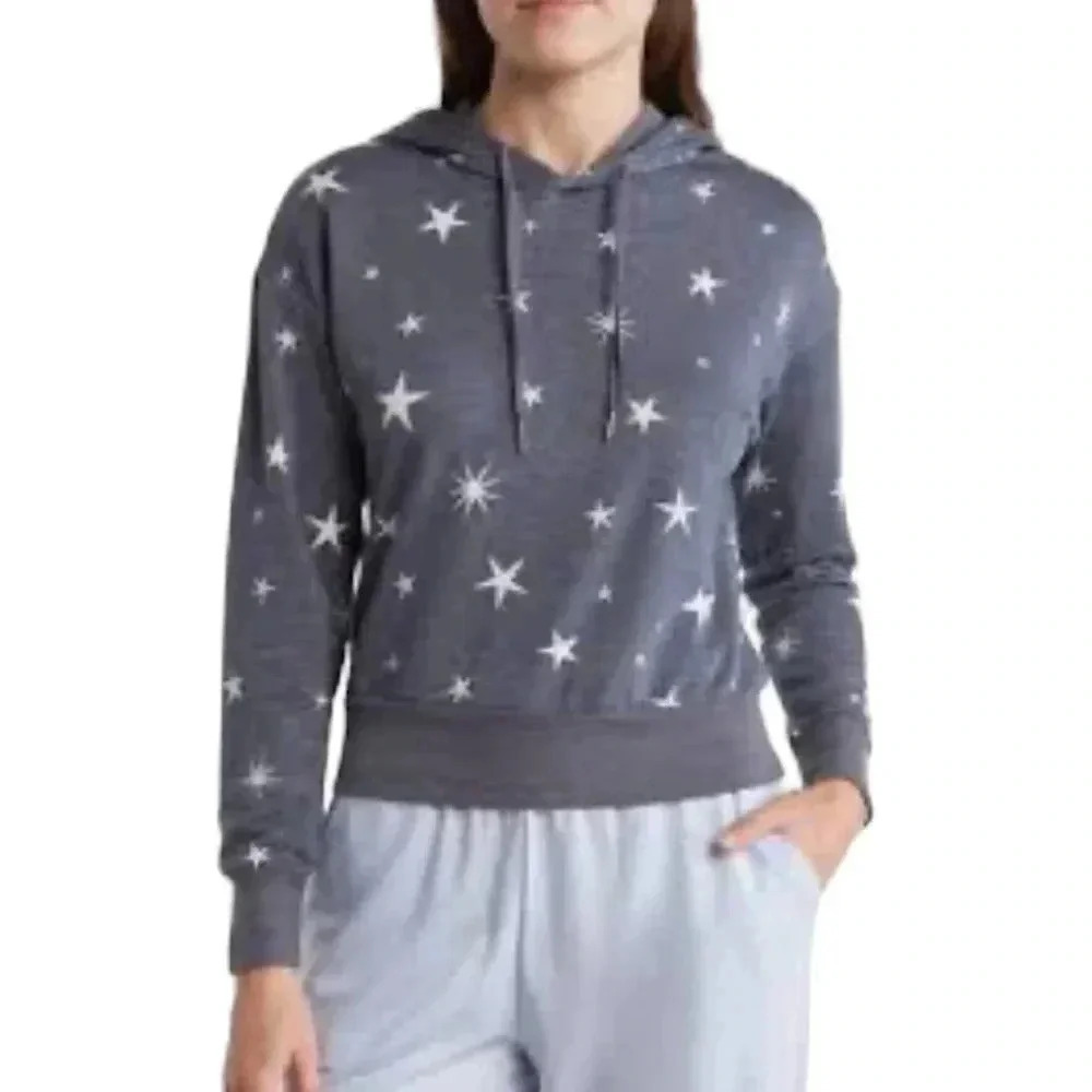 Wildfox Star Hoodie Blue White Size L